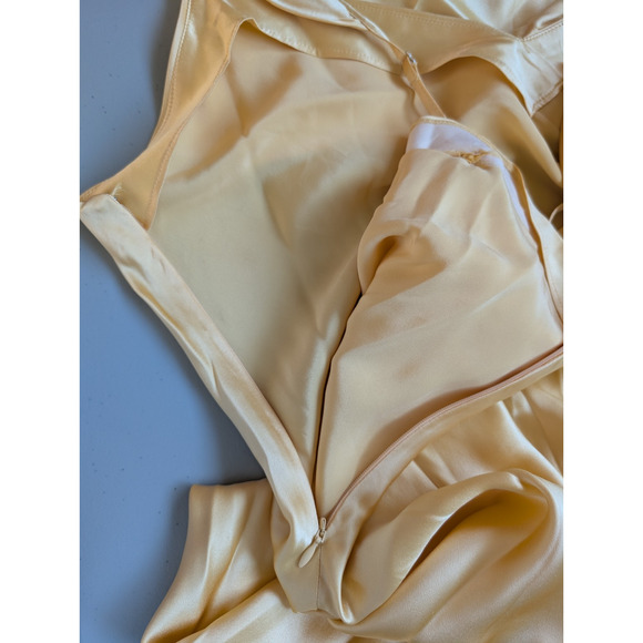 NWD Reformation Ronda Silk Wedding Gown Maxi Dress Size 14 Sunshine #4A458 - Picture 14 of 16